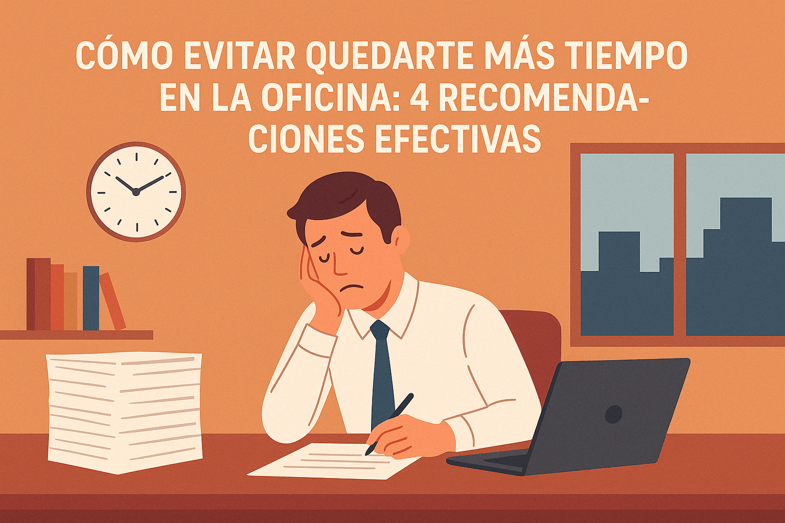 Cómo Evitar Quedarte Más Tiempo en la Oficina: 4 Recomendaciones Efectivas